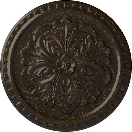 Ekena Millwork Emeryville Ceiling Medallion, Hand-Painted Stone Hearth Crackle, 16 7/8"OD x 5/8"P CM16ERSHC